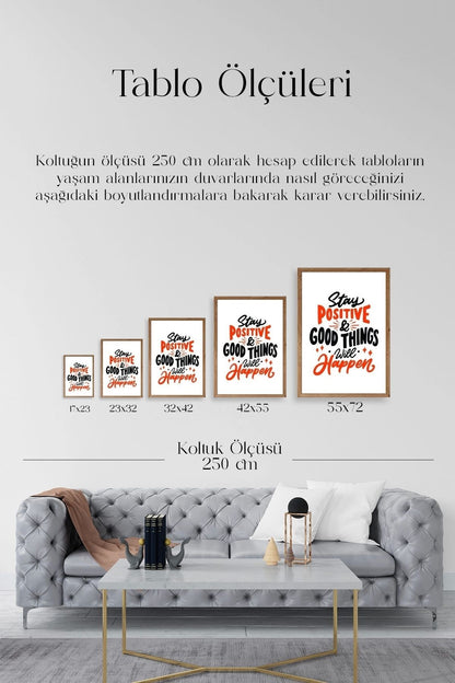 Motto Ahşap Çerçeveli Tablo 23 x 30