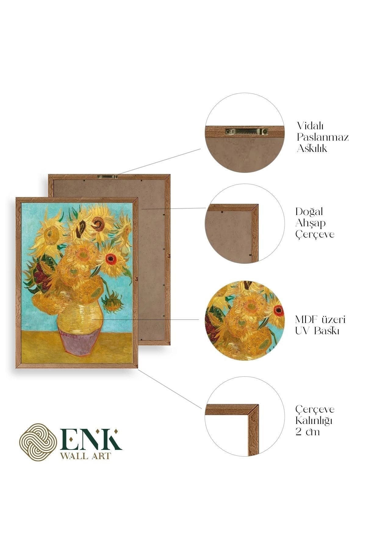 Van Gogh Ahşap Çerçeveli Tablo 50 x 70