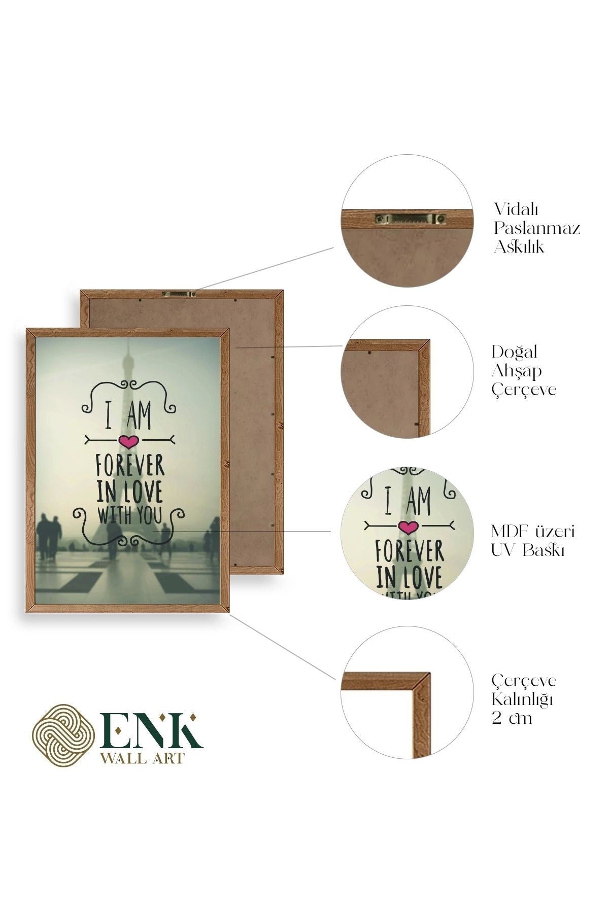 Motto Ahşap Çerçeveli Tablo 50 x 70