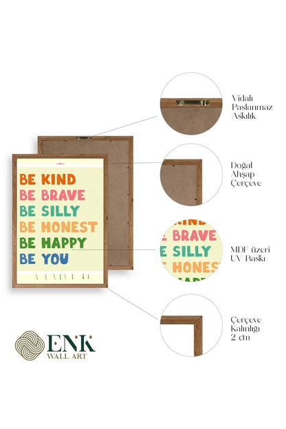Motto Ahşap Çerçeveli Tablo 23 x 30