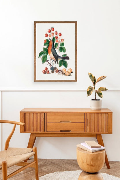 Daldaki Kuş Ahşap Çerçeveli Tablo 50 x 70