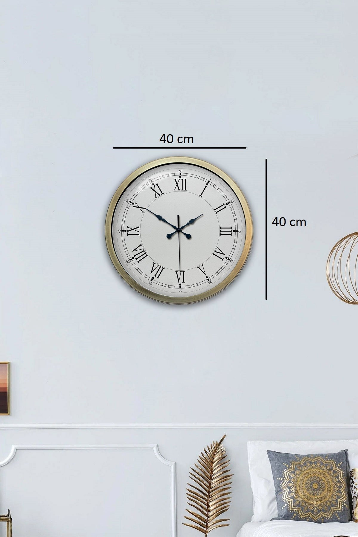 Zentime 40 Cm Eskitme Vintage Duvar Saati