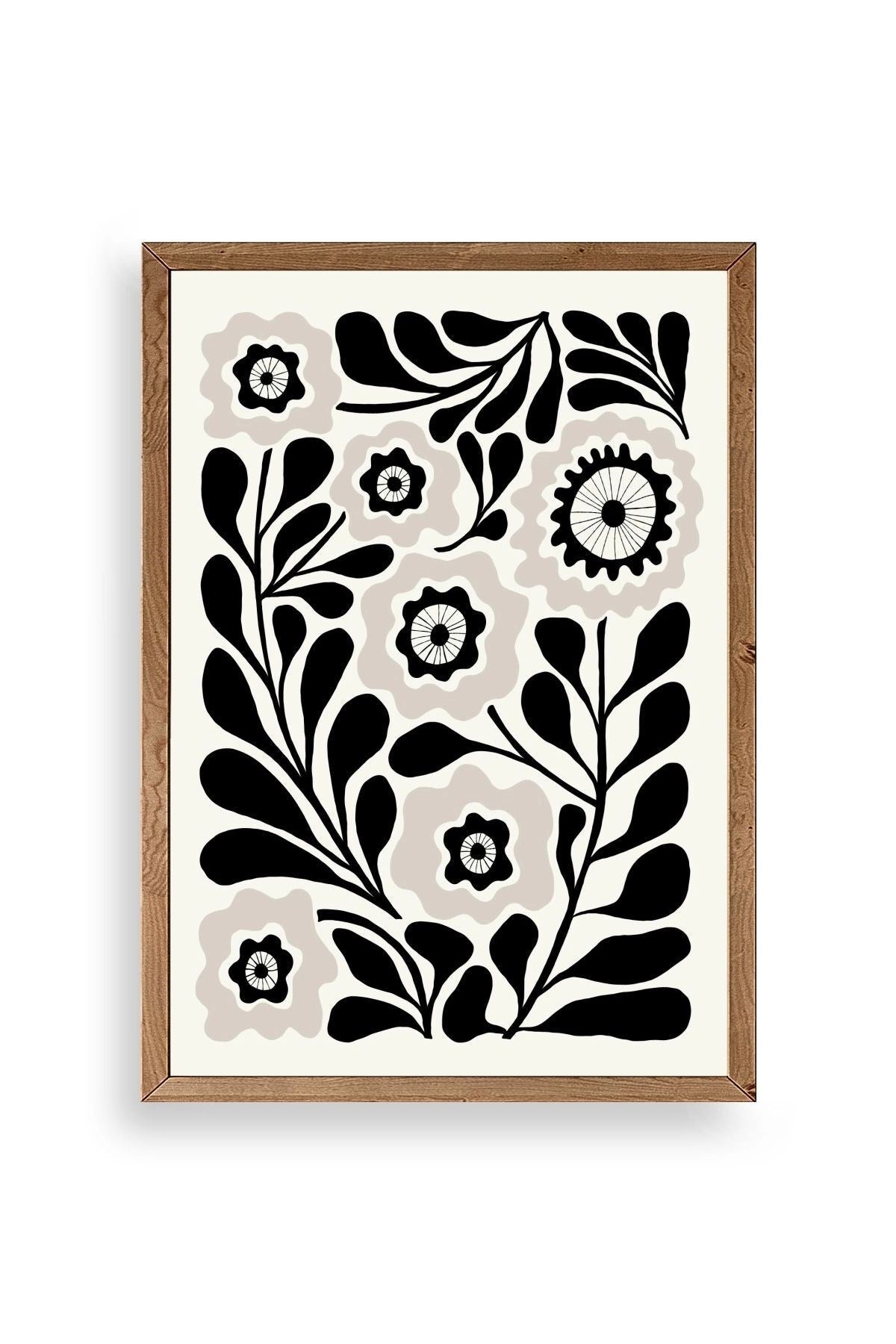 Çiçek Ahşap Çerçeveli Tablo 50 x 70