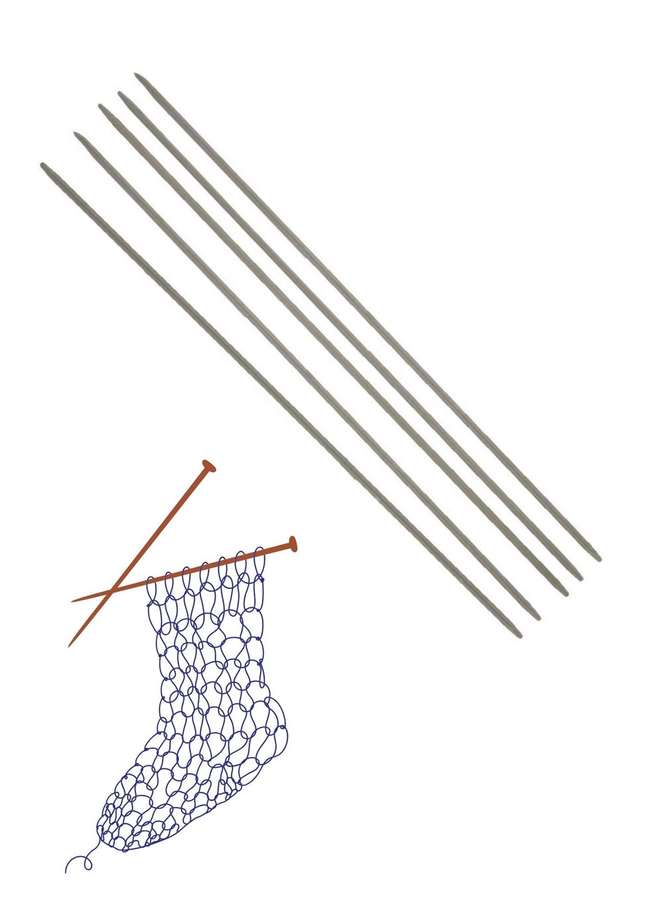 Çorap Şiş Metalize 20 cm 3 Numara