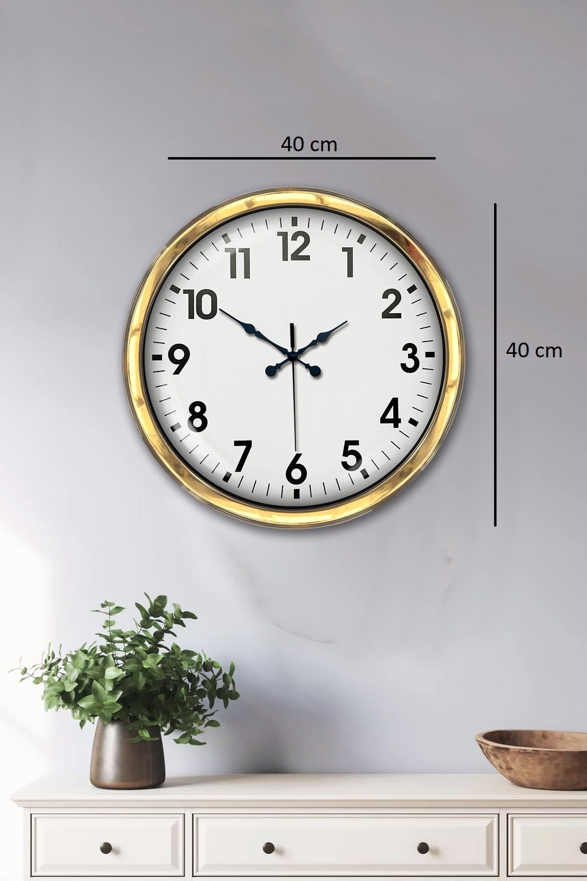 Zentime 40 Cm Gold Lüks Duvar Saati