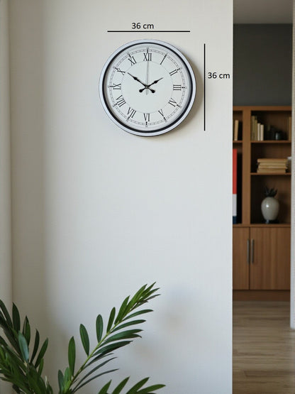 Zentime 36 Cm Beyaz Dekoratif Duvar Saati