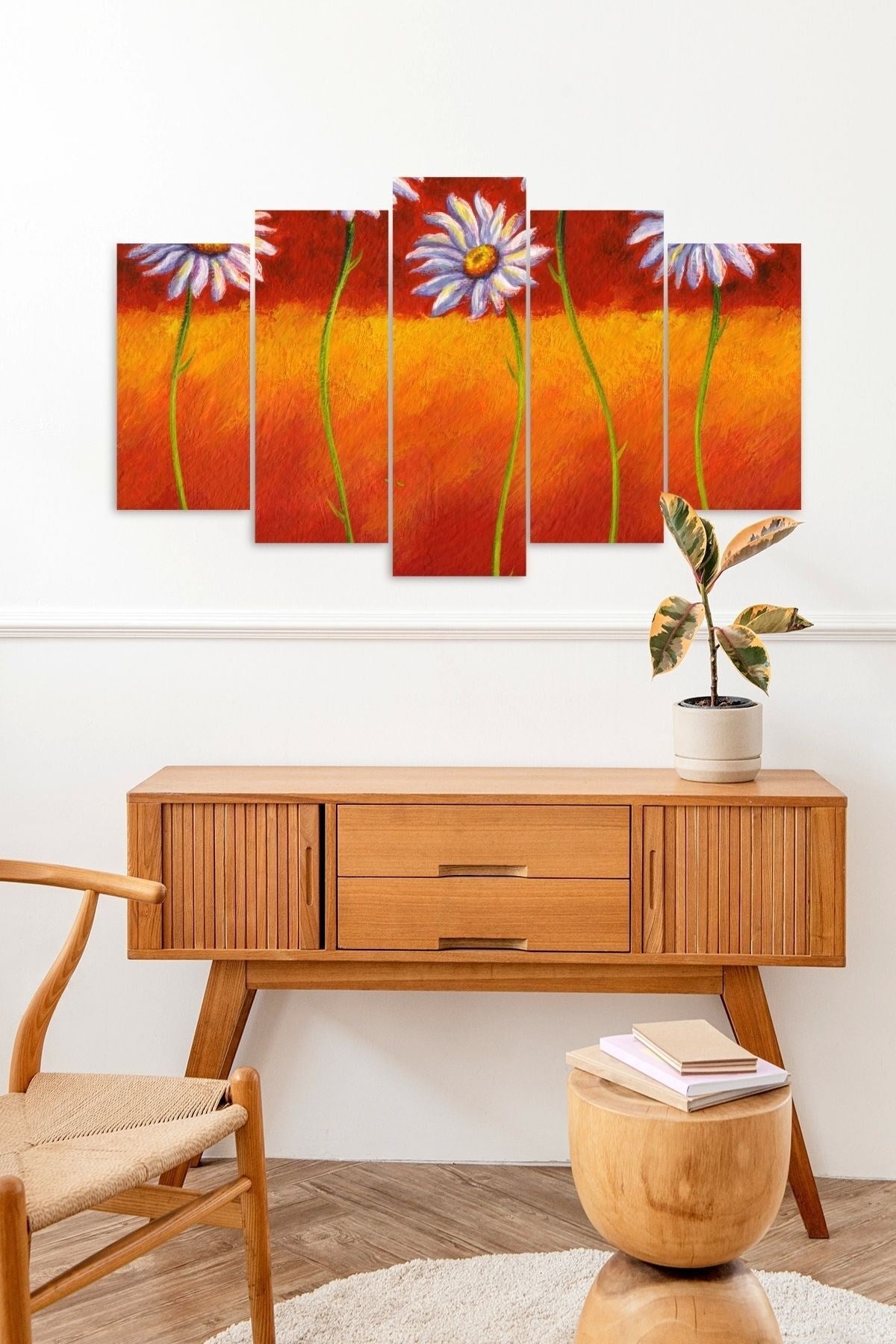 Papatya 5 Parçalı Mdf Tablo 60 x 100