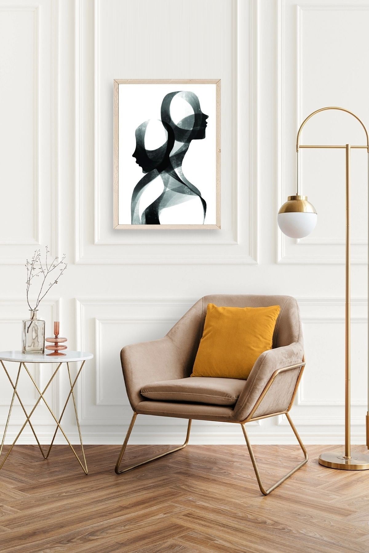 Soyut Ahşap Çerçeveli Tablo 17 x 23