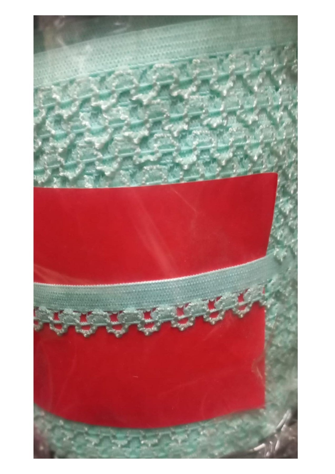 Çamaşır Lastiği Dantelli 1 cm 75 Metre 1 Top Su Yeşili