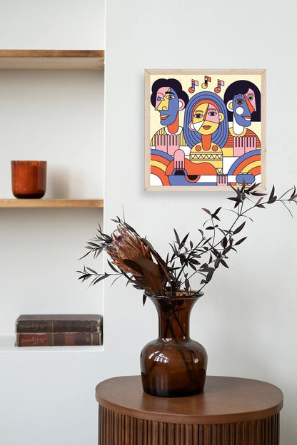 Modern Ahşap Çerçeveli Tablo 23 x 23