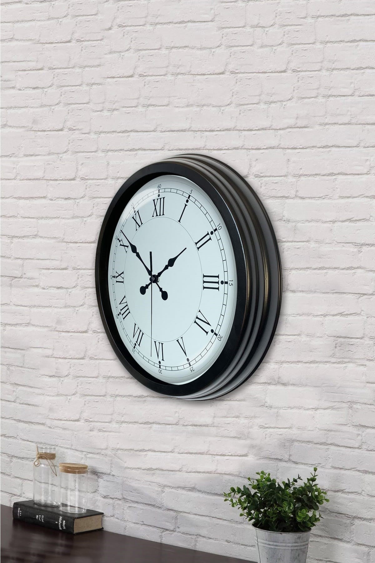 Zentime 40 Cm Siyah Şık Duvar Saati