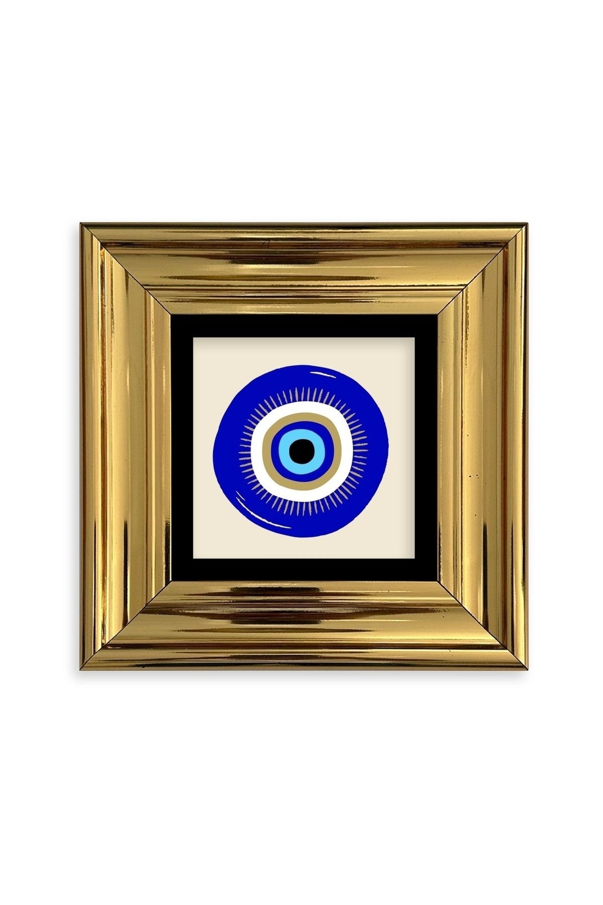 Nazar Boncuğu Çerçeveli Taş Tablo 20 cm