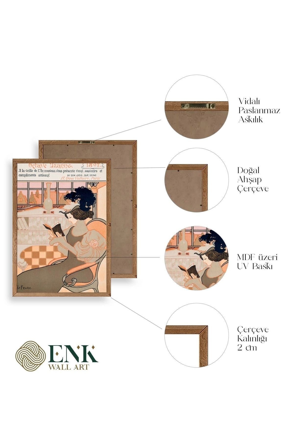 De Feure Ahşap Çerçeveli Tablo 30 x 42