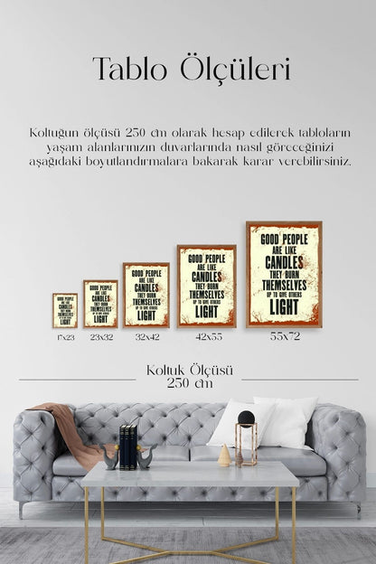 Motto Ahşap Çerçeveli Tablo 23 x 30