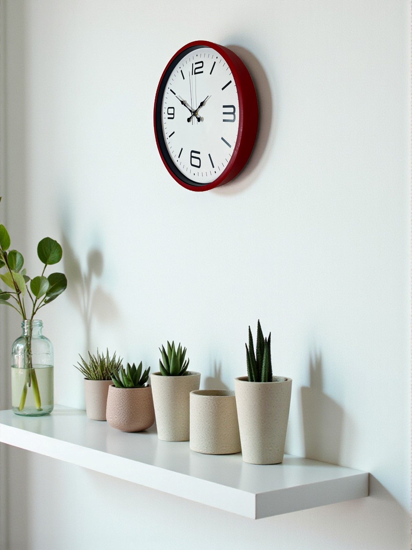 Zentime 36 Cm Kırmızı Dekoratif Duvar Saati