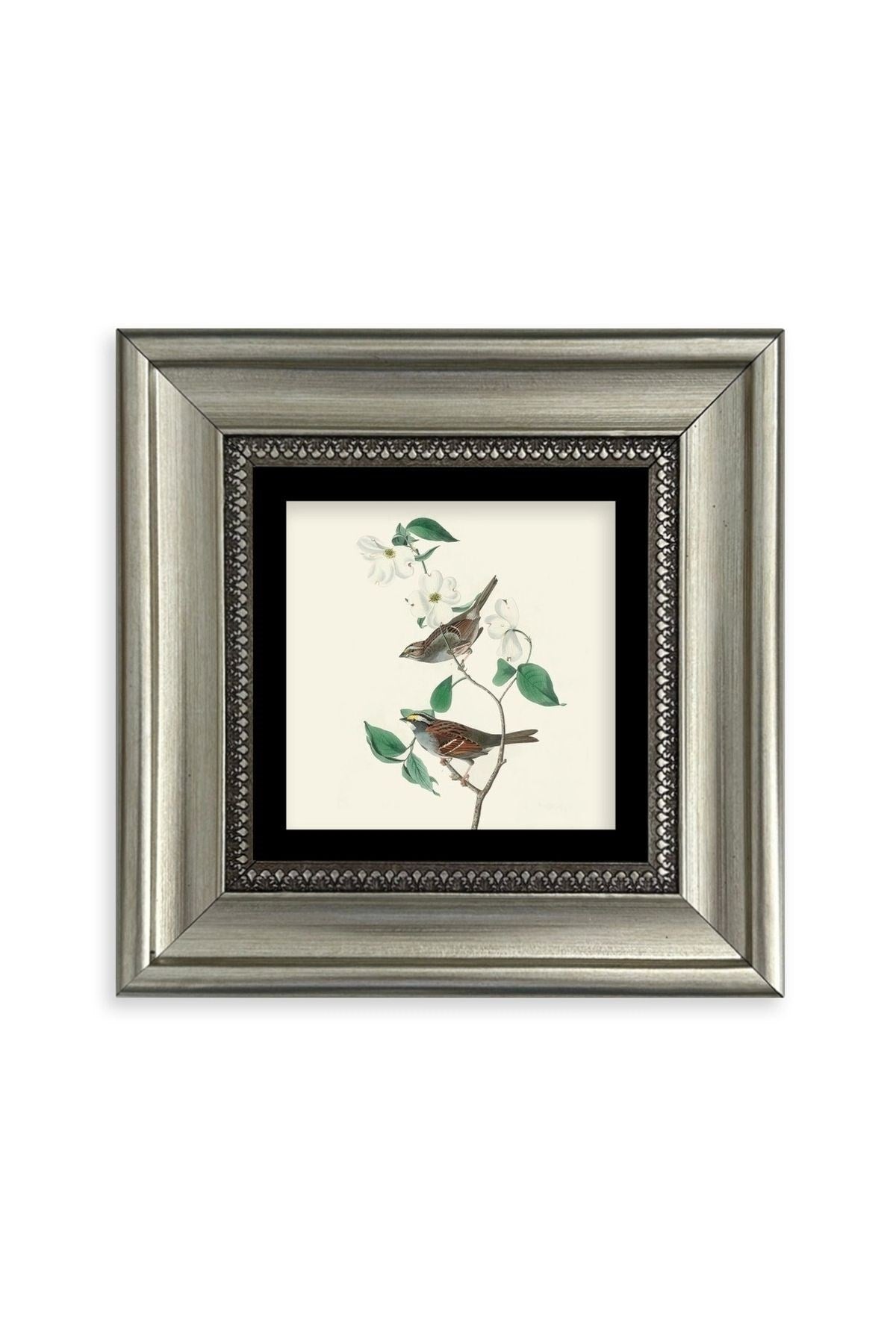 Kuşlar ve Ağaç Çerçeveli Taş Tablo 20 cm