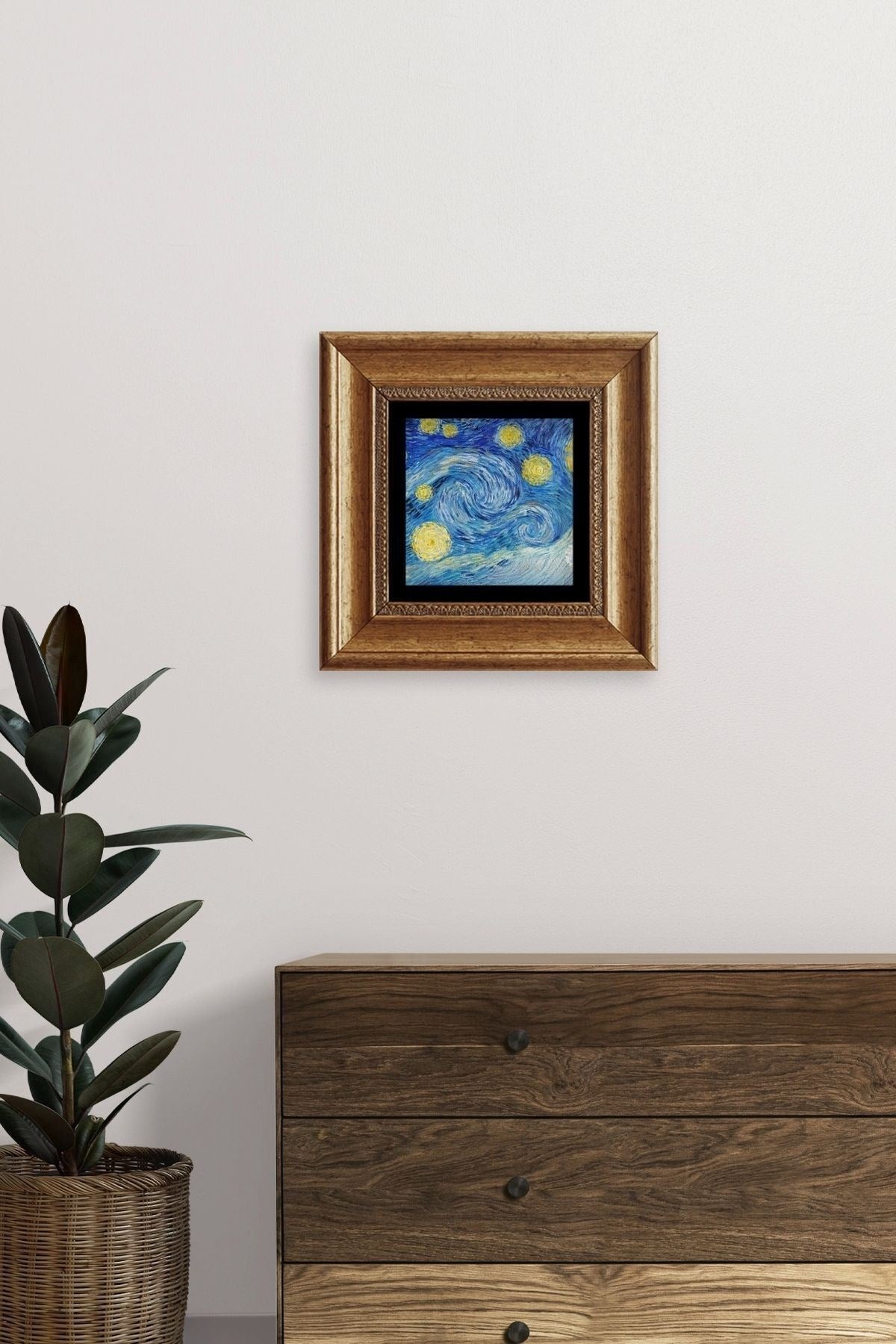 Van Gogh Çerçeveli Taş Tablo 20 cm