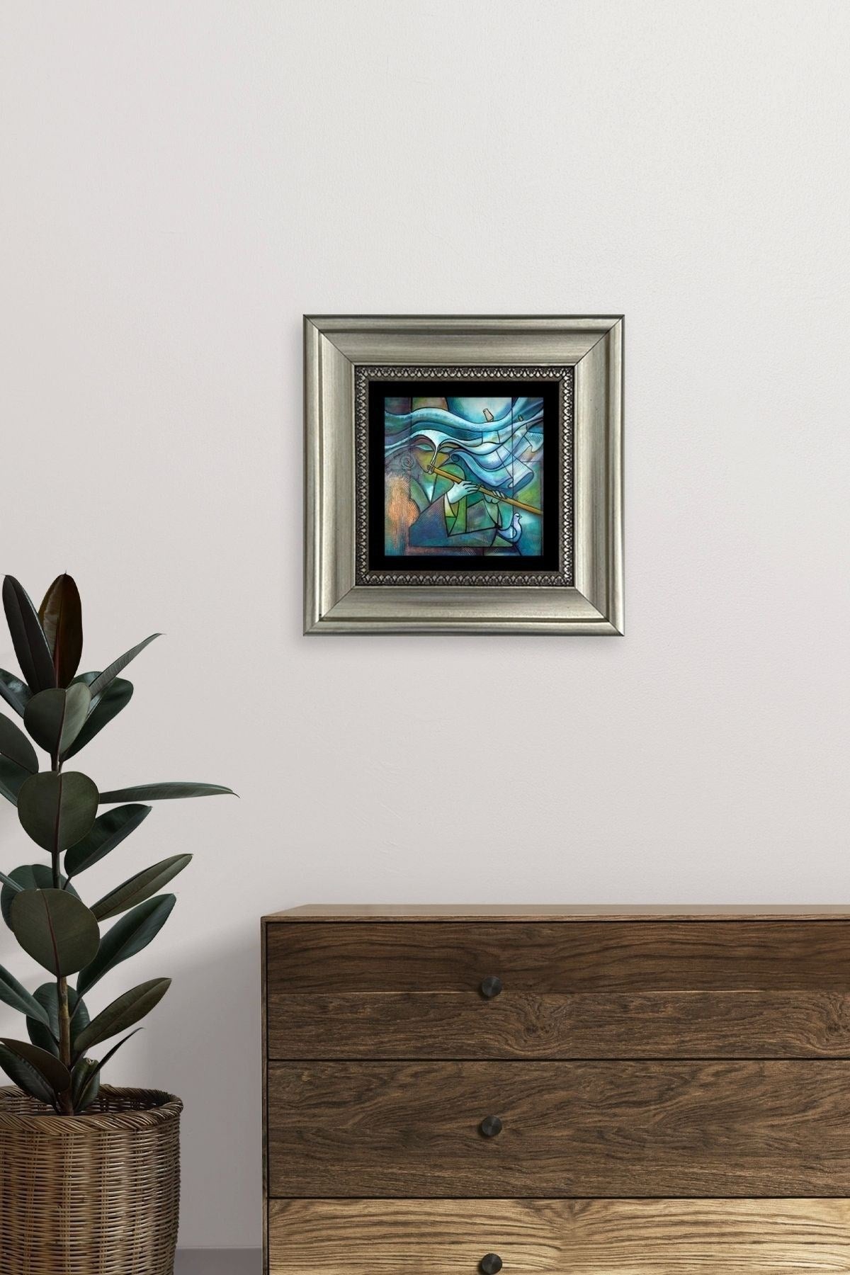 Soyut Çerçeveli Taş Tablo 20 cm