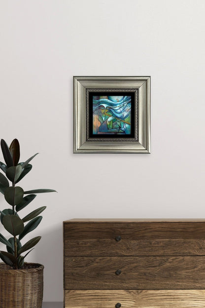 Soyut Çerçeveli Taş Tablo 20 cm