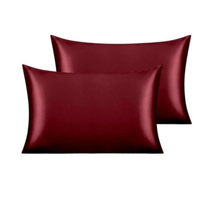 Antibakteriyel Terletmeyen İpek Saten Yastık Kılıfı 2'li 50x70 Bordo
