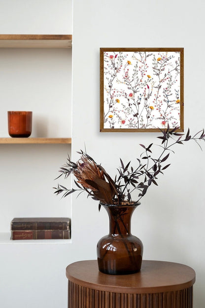 Yaprak Ahşap Çerçeveli Tablo 42 x 42