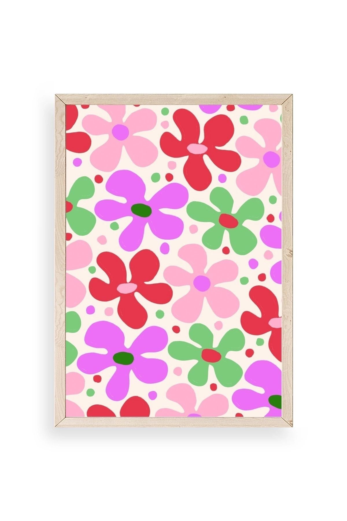 Çiçekler Ahşap Çerçeveli Tablo 23 x 30