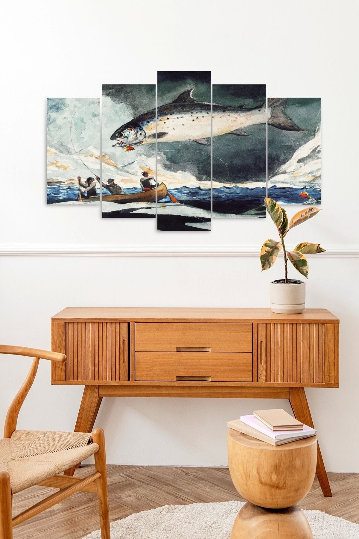 Deniz Manzarası 5 Parçalı Mdf Tablo 60 x 100