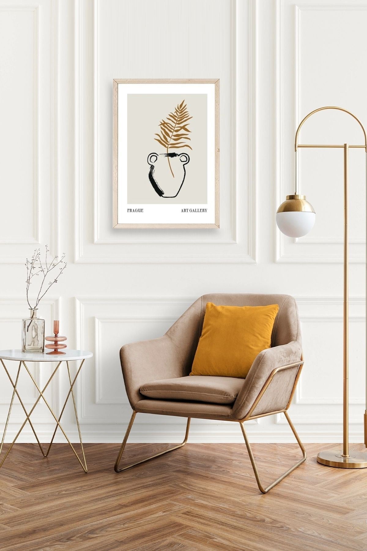 Vazo Ahşap Çerçeveli Tablo 23 x 30