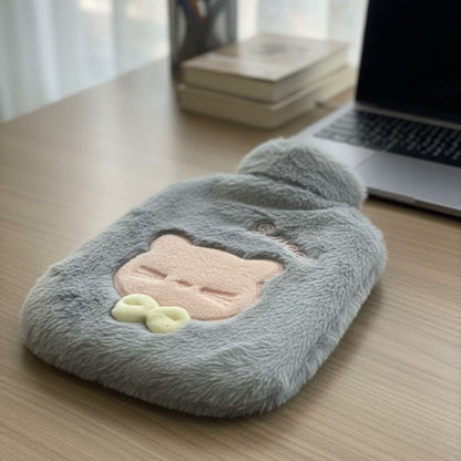 Papyonlu Kedi Figürlü Peluş Sıcak Su Torbası 1 Lt – Yumuşak Kılıf, Uzun Süre Sıcak Tutan Termal Su Torbası