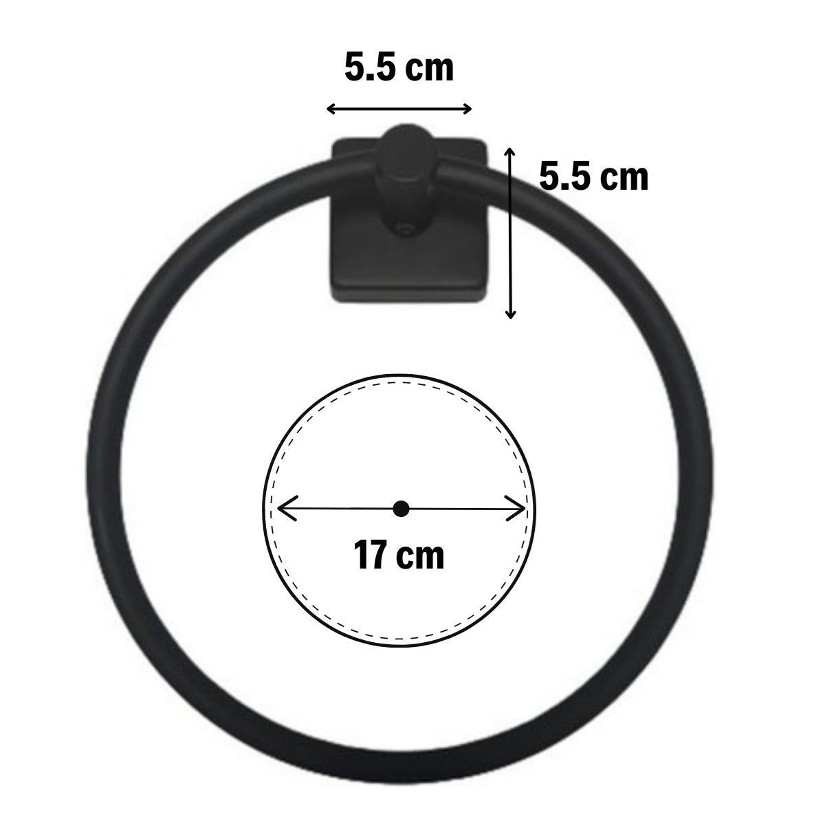 BUFFER® Kendiliğinden Yapışkanlı Siyah Paslanmaz Metal Yuvarlak Havluluk