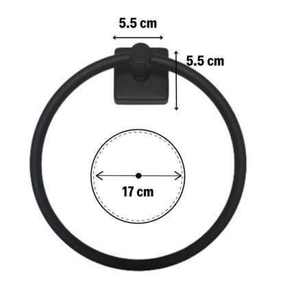 BUFFER® Kendiliğinden Yapışkanlı Siyah Paslanmaz Metal Yuvarlak Havluluk