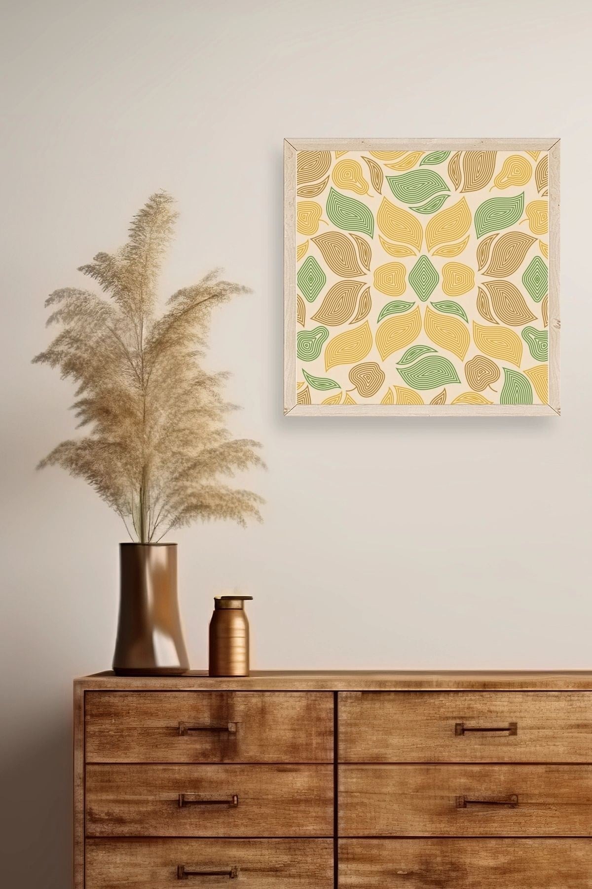 Desen Ahşap Çerçeveli Tablo 42 x 42