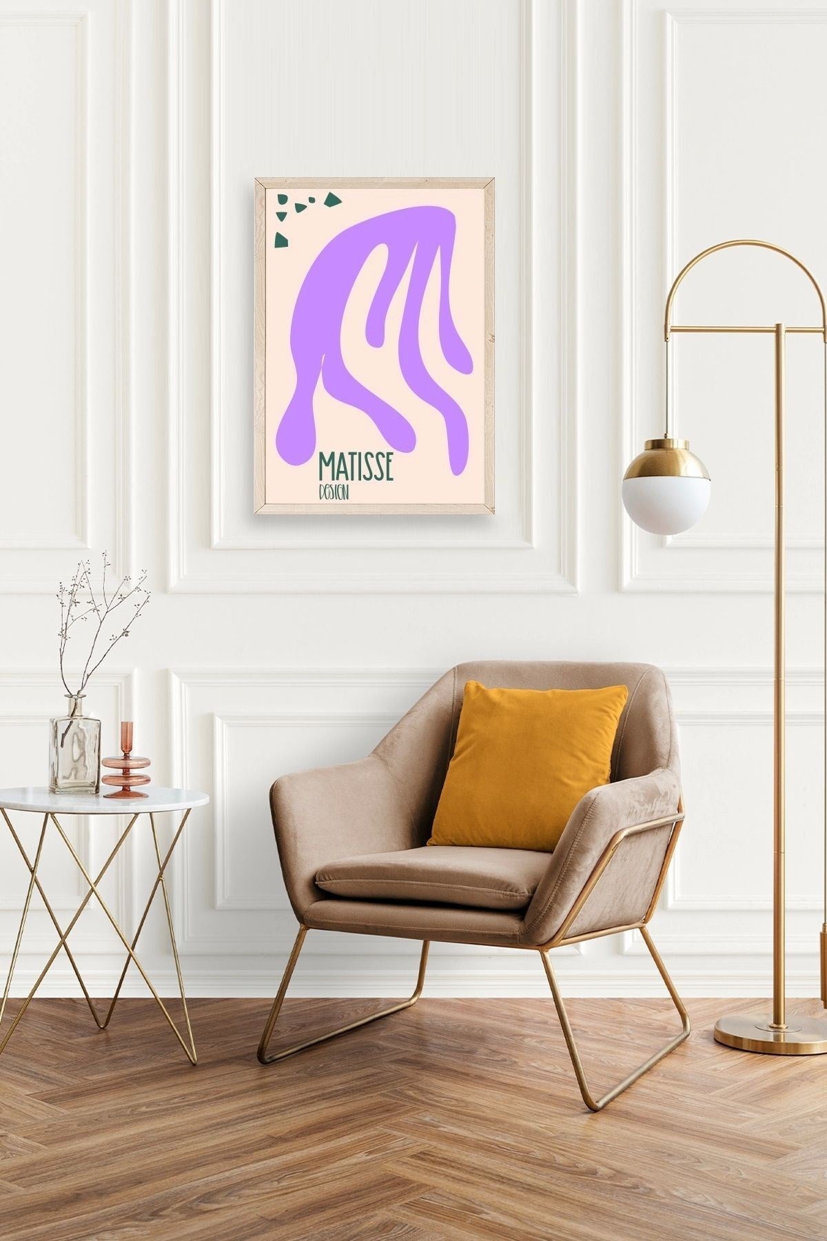 Soyut Ahşap Çerçeveli Tablo 23 x 30