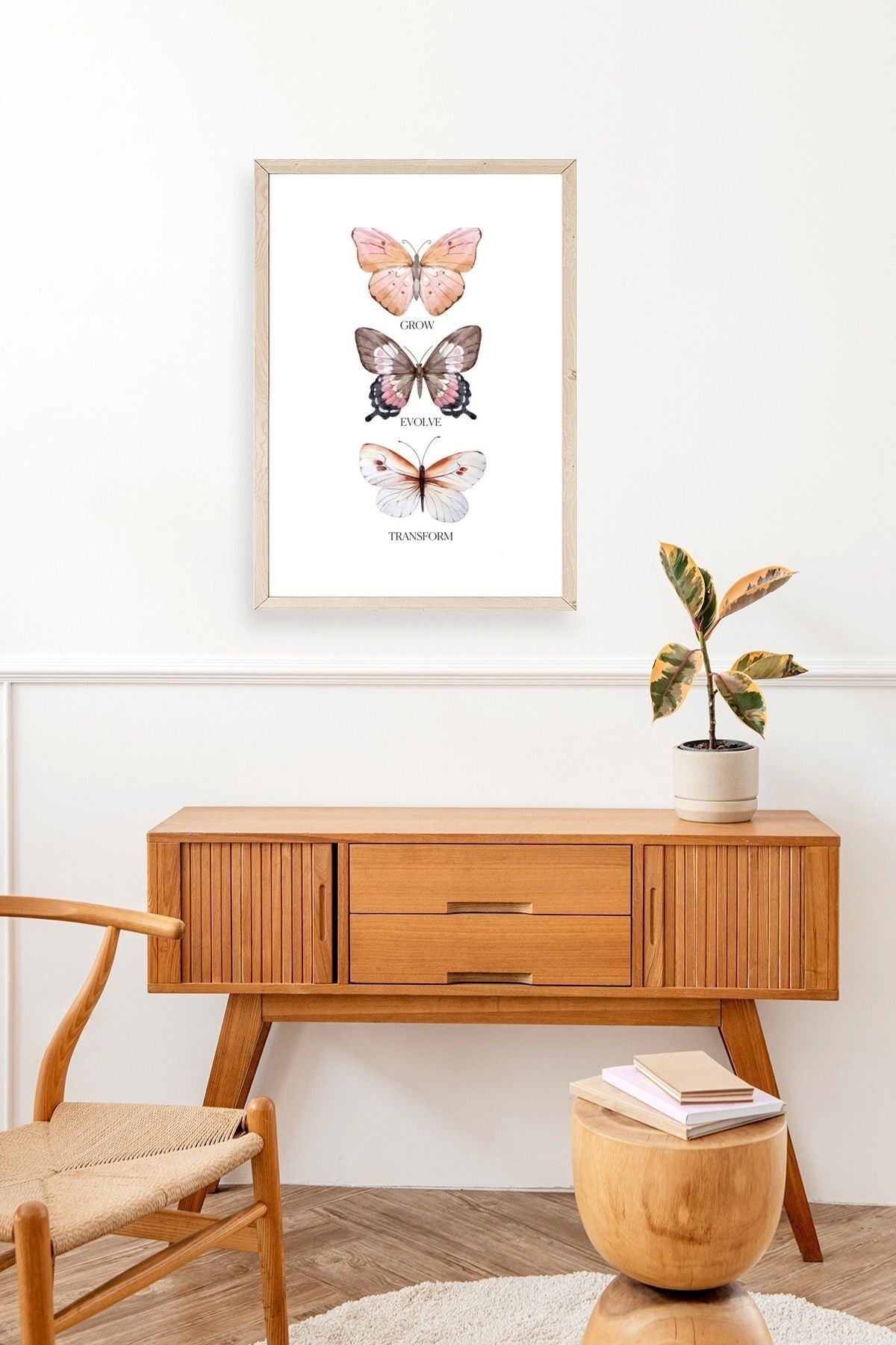 Kelebekler Ahşap Çerçeveli Tablo 17 x 23