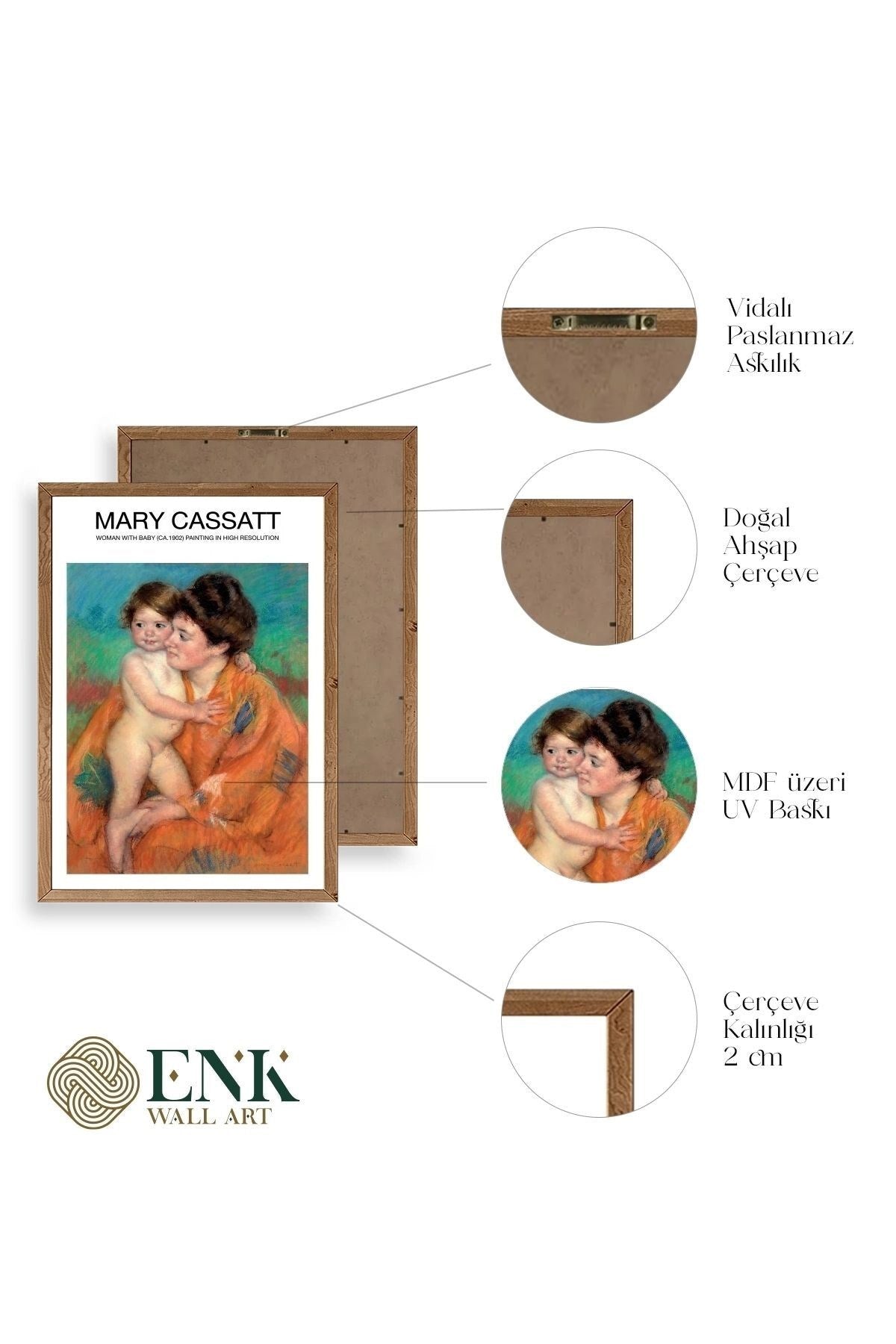 Mary Cassatt Ahşap Çerçeveli Tablo 50 x 70