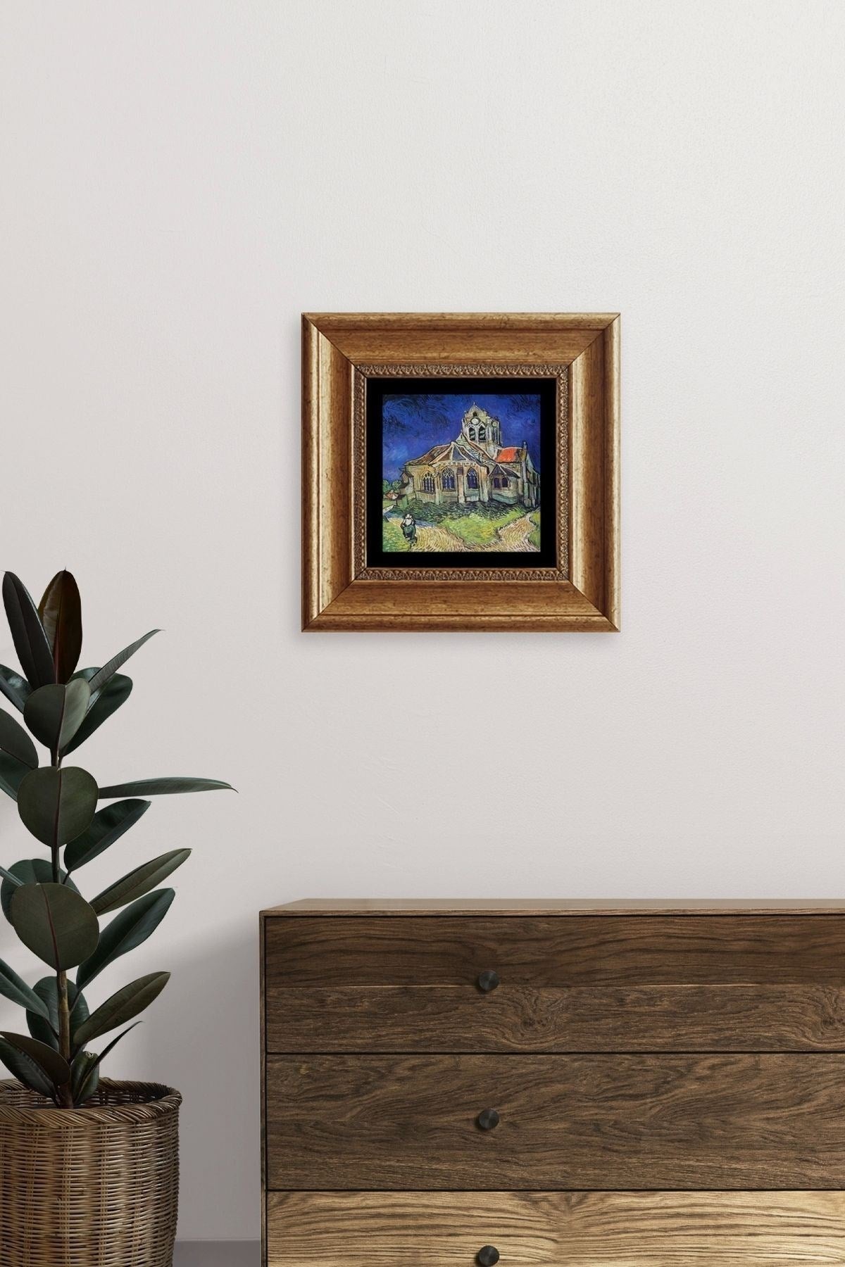 Van Gogh Çerçeveli Taş Tablo 20 cm