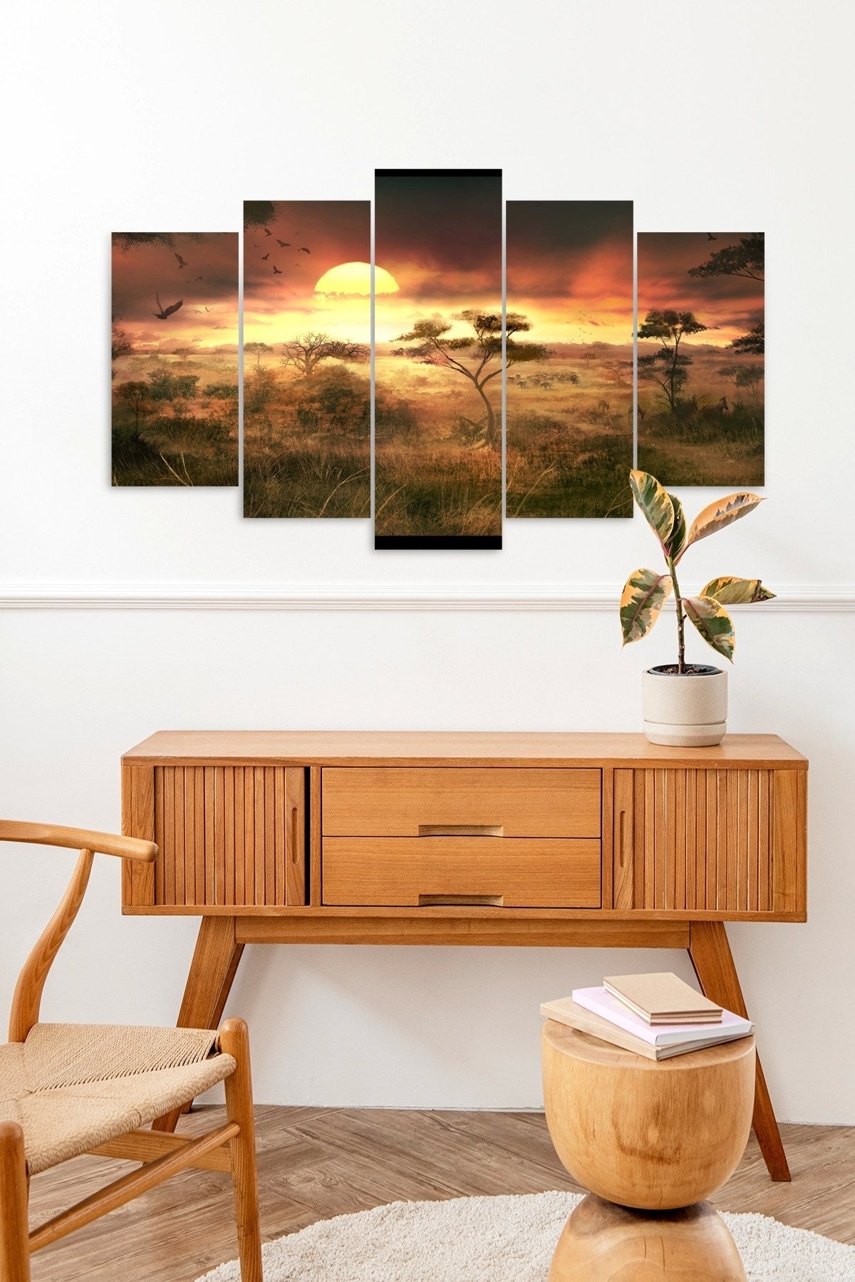 Manzara Doğa 5 Parçalı Mdf Tablo 60 x 100