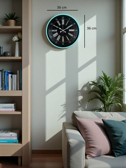Zentime 36 Cm Turkuaz Dekoratif Duvar Saati