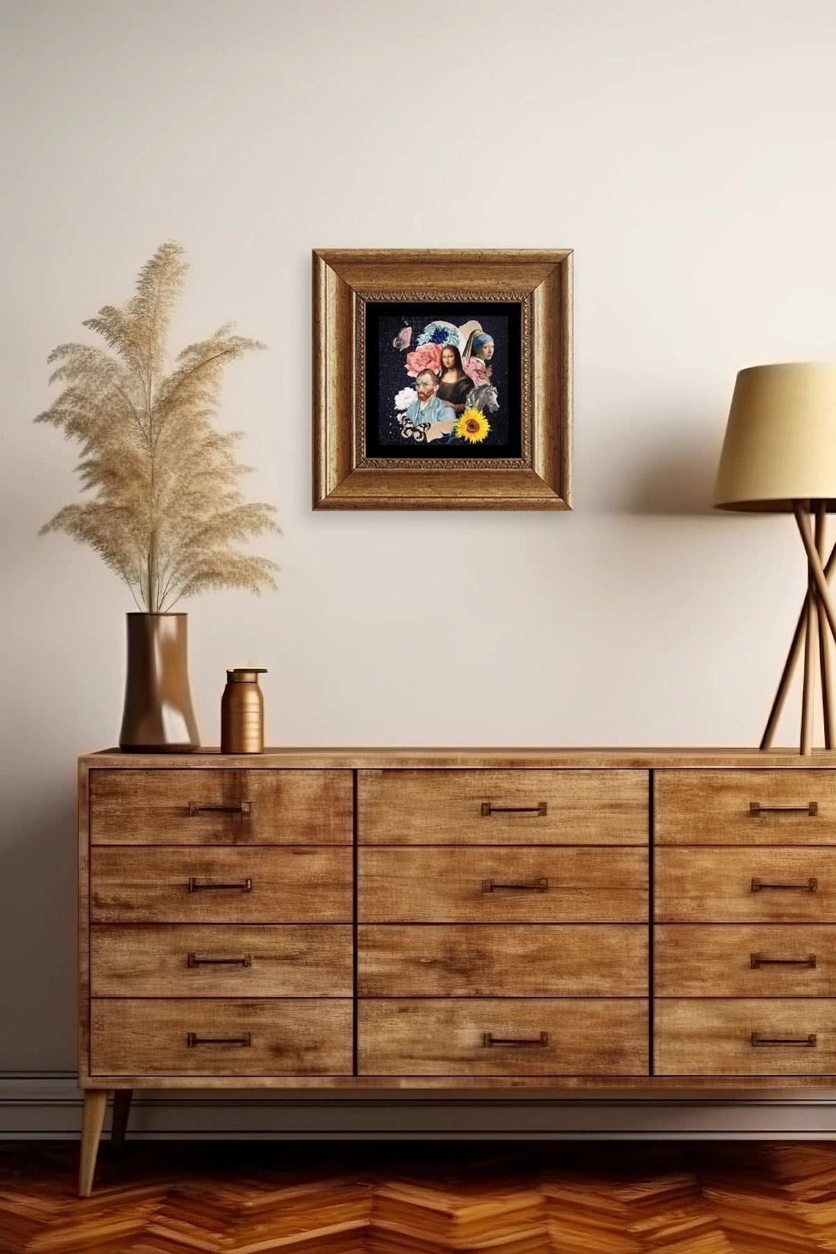 Van Gogh Çerçeveli Taş Tablo 20 cm