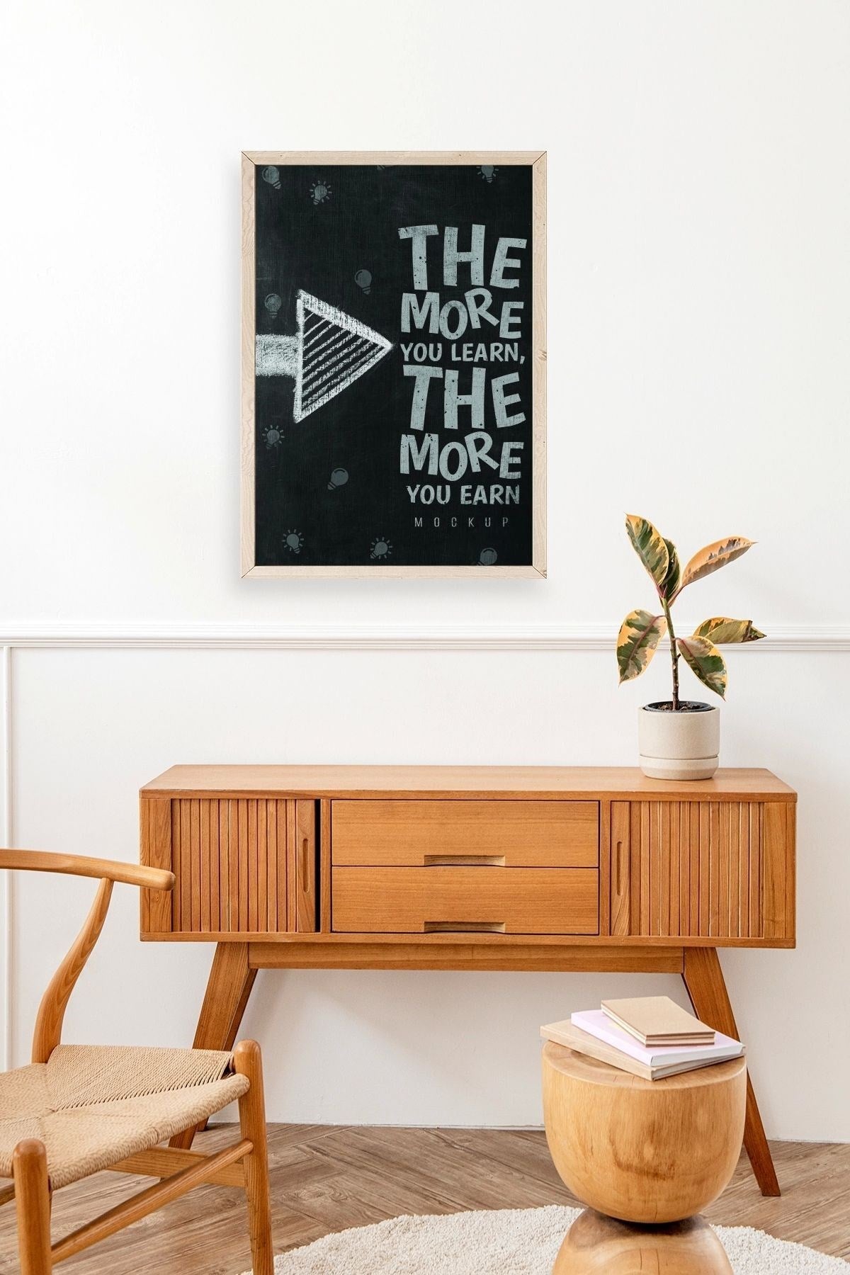 Motto Ahşap Çerçeveli Tablo 17 x 23