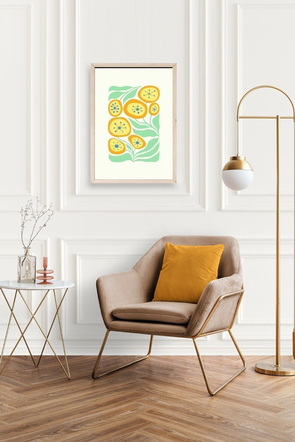 Çiçek Ahşap Çerçeveli Tablo 30 x 42