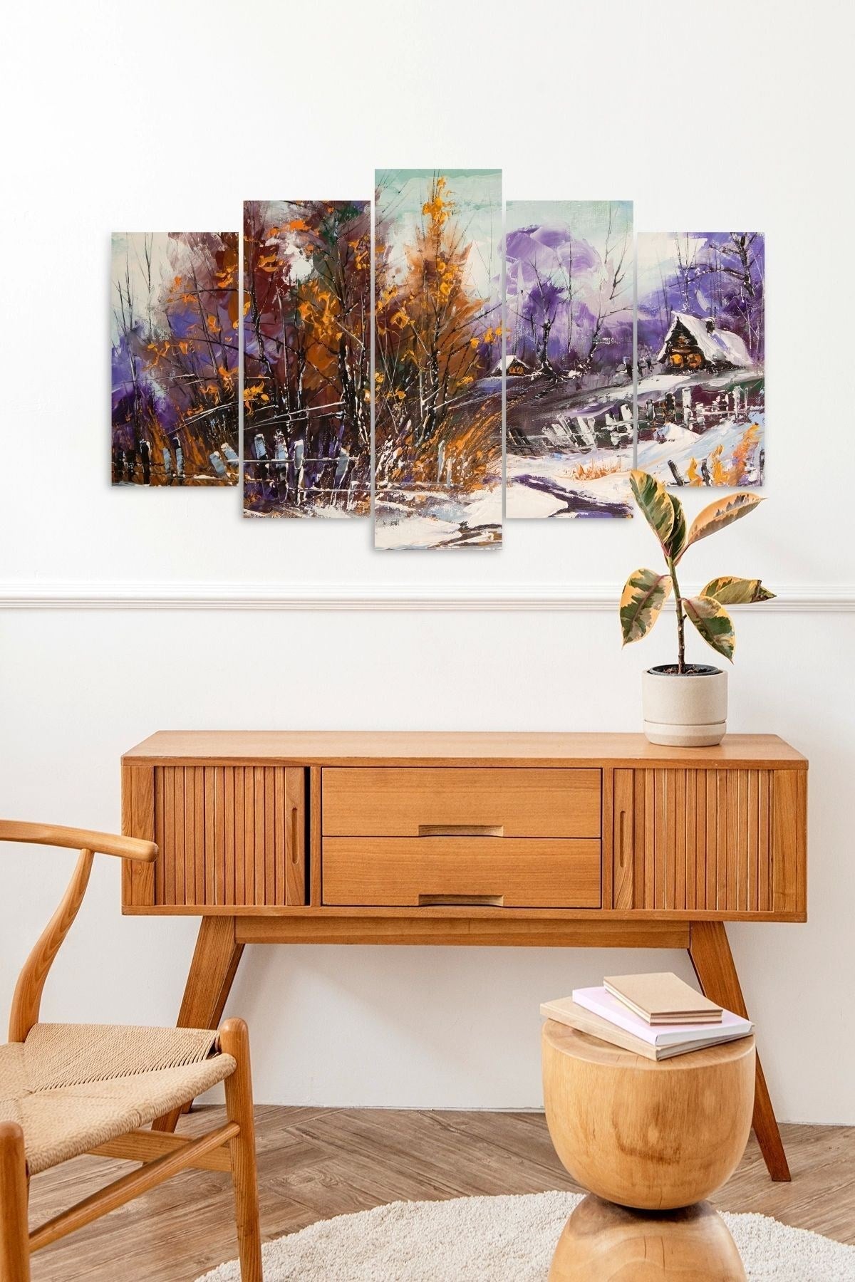 Manzara Doğa 5 Parçalı Mdf Tablo 60 x 100