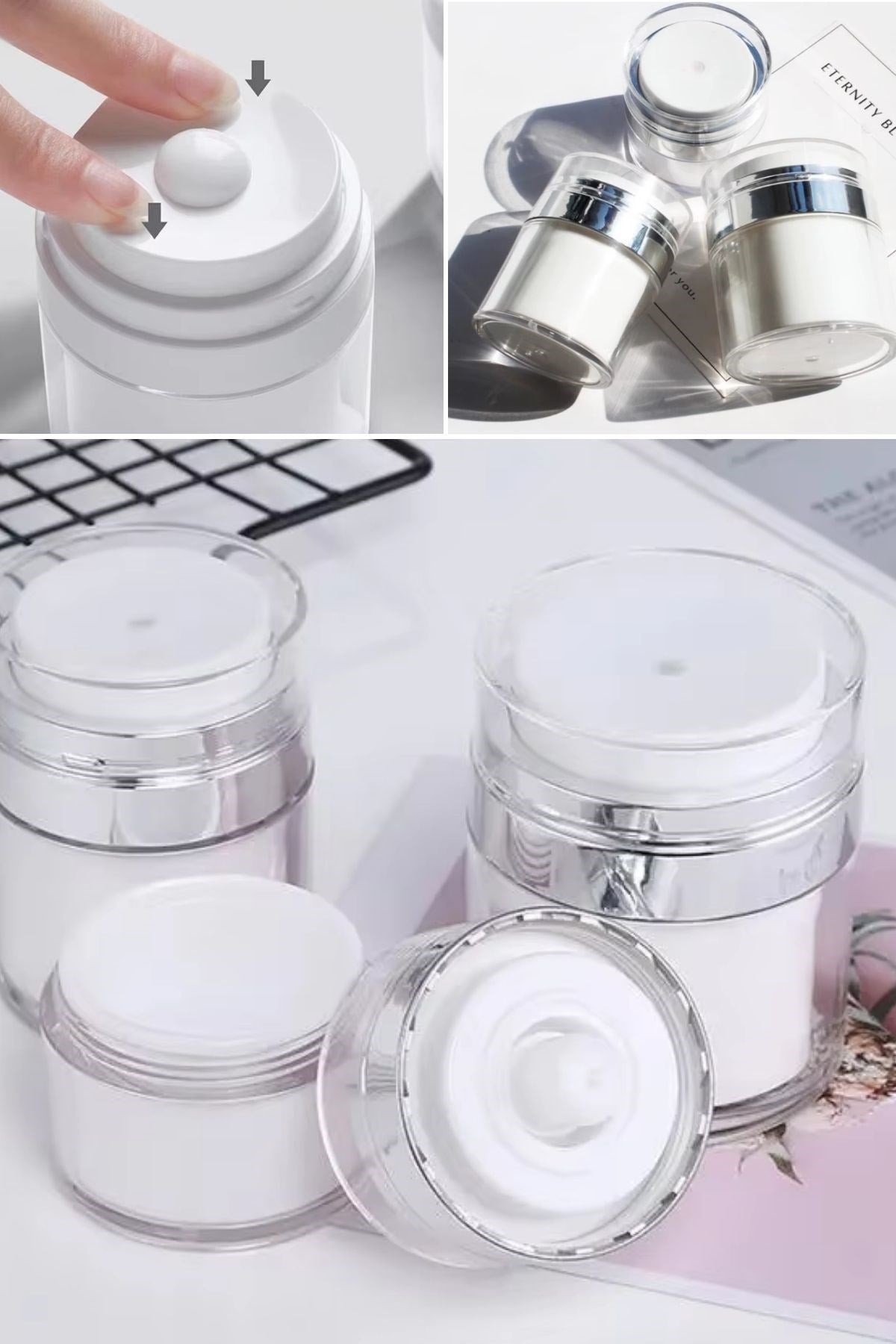 BUFFER® Hava Pompalı Doldurulabilir Vakumlu Krem,Fondoten Sıvı Kozmetik Ürün Şişesi