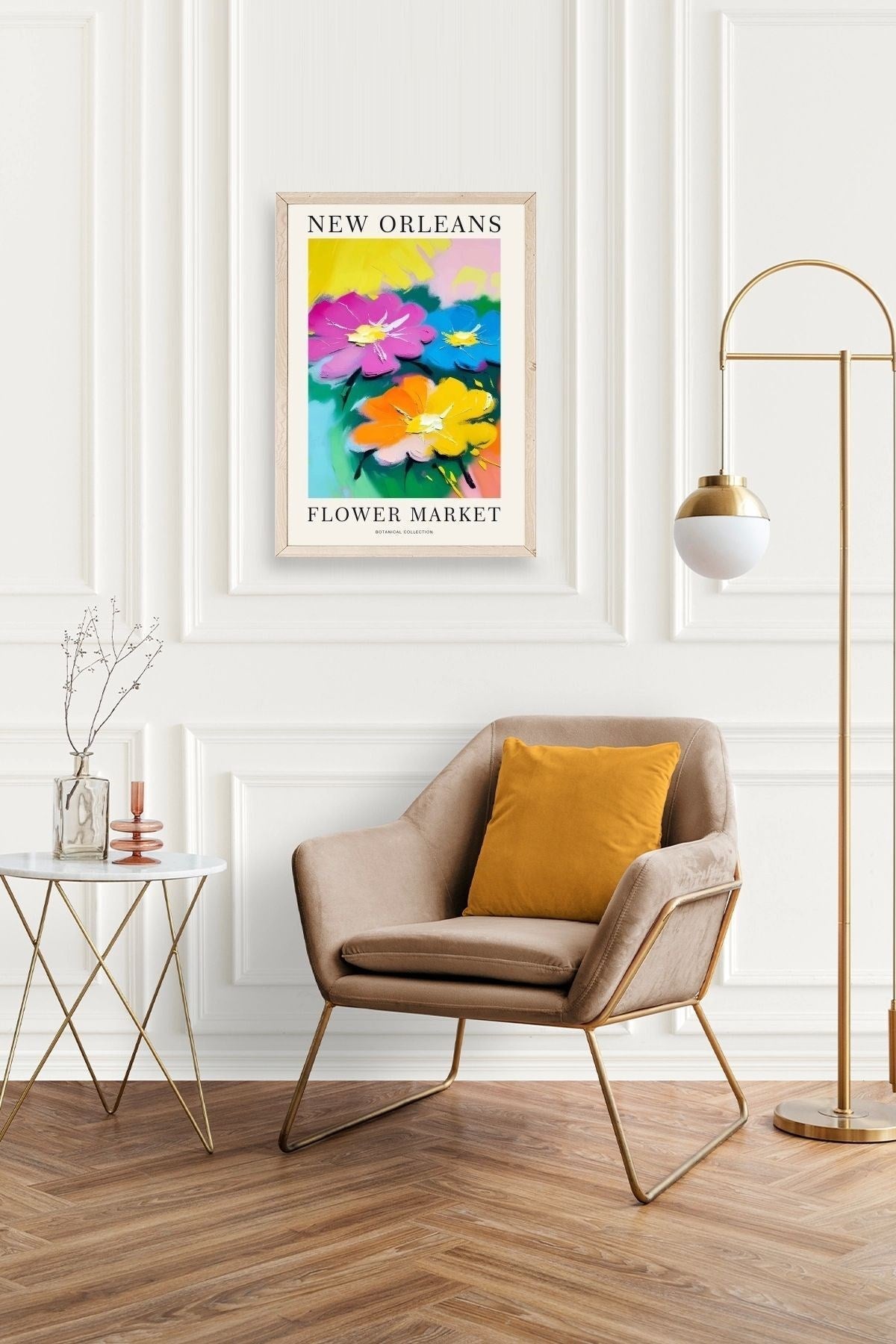 Çiçek Ahşap Çerçeveli Tablo 50 x 70