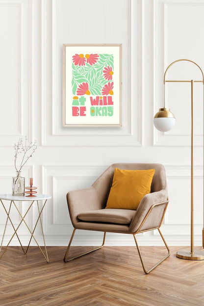 Motto Ahşap Çerçeveli Tablo 30 x 42