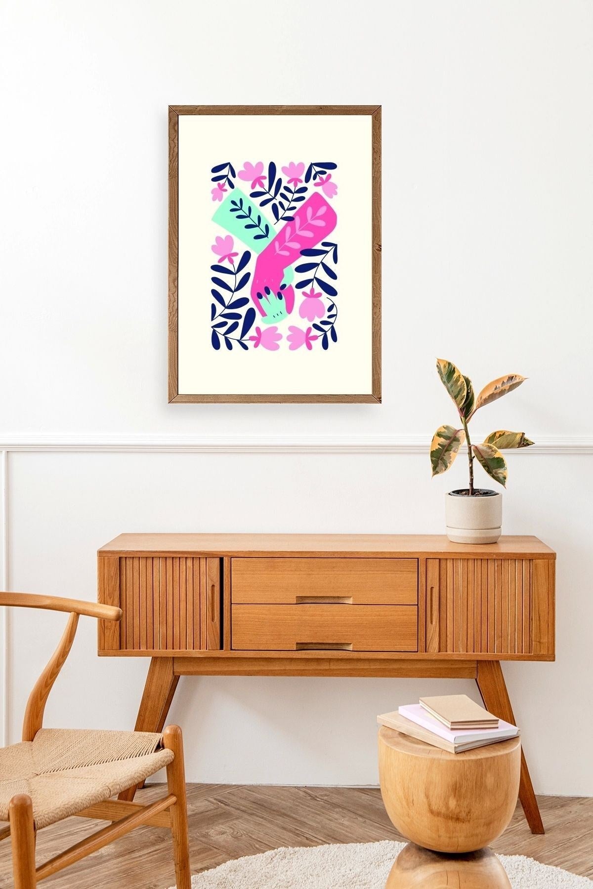 Soyut Ahşap Çerçeveli Tablo 23 x 30