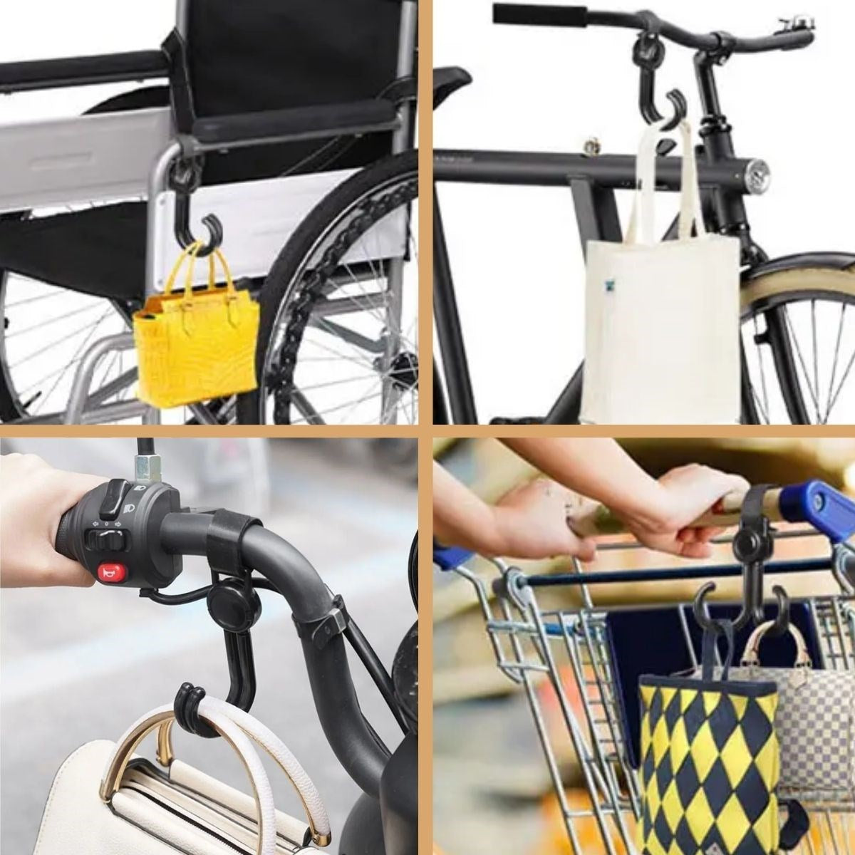 BUFFER® 2'li Bebek Arabası, Motor, Bisiklet Eşya Taşıma Aparatı Plastik Kanca