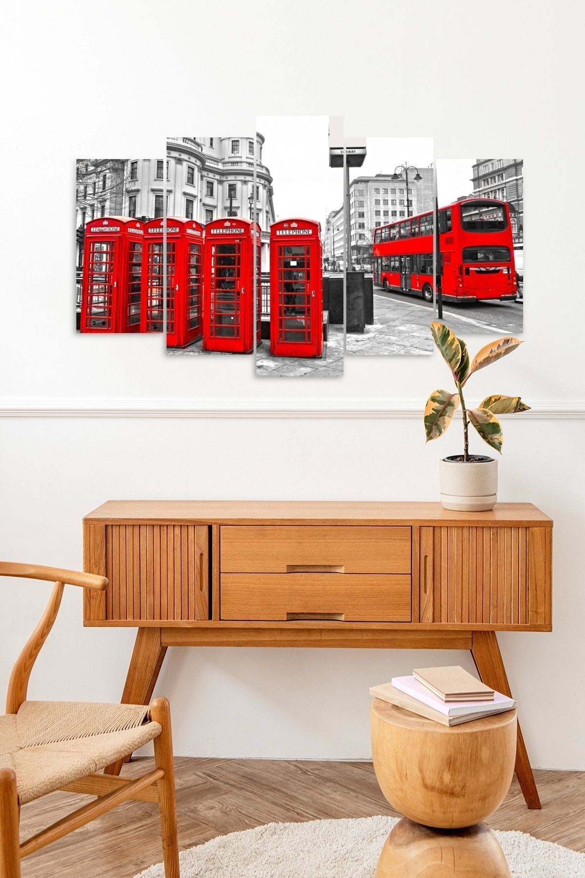 Şehir Manzarası 5 Parçalı Mdf Tablo 60 x 100