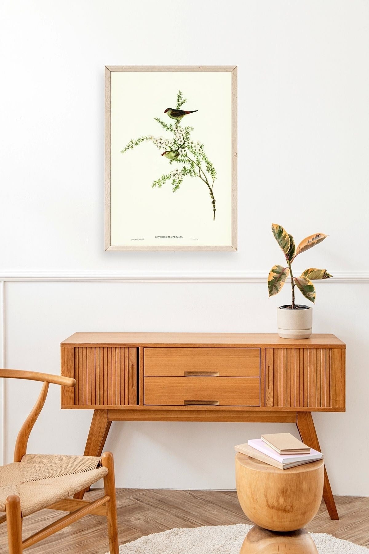 Daldaki Kuş Ahşap Çerçeveli Tablo 30 x 42