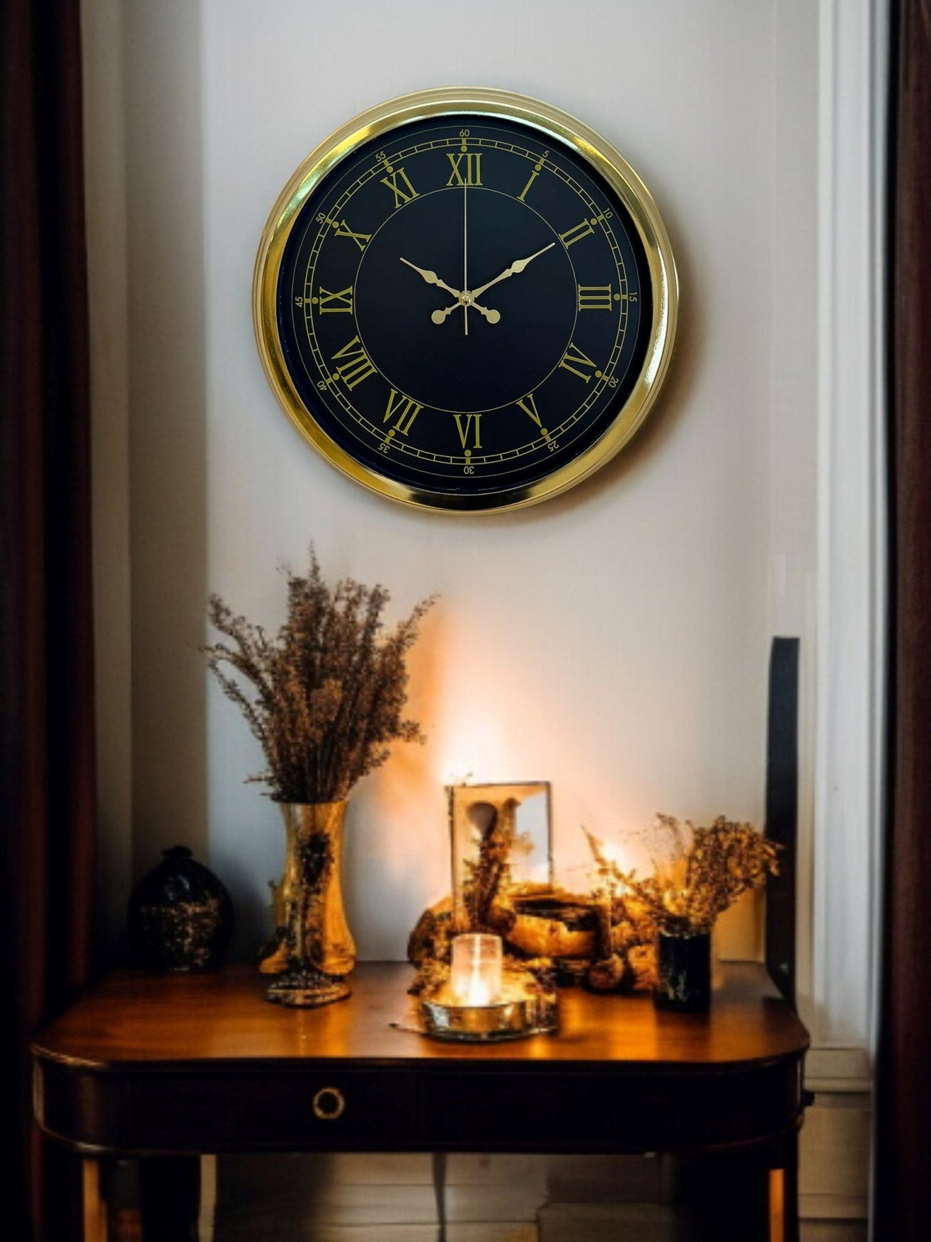 Zentime 40 Cm Gold Lüks Duvar Saati